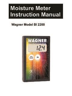 wagner bi2200 moisture meter|Moisture Meter Instruction Manual .